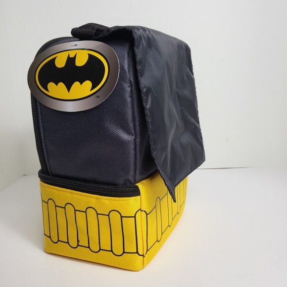 Thermos DC Comics Batman Kids Dual Compartment Lunch Box Bag With Cape PVC Free - Picture 5 of 16